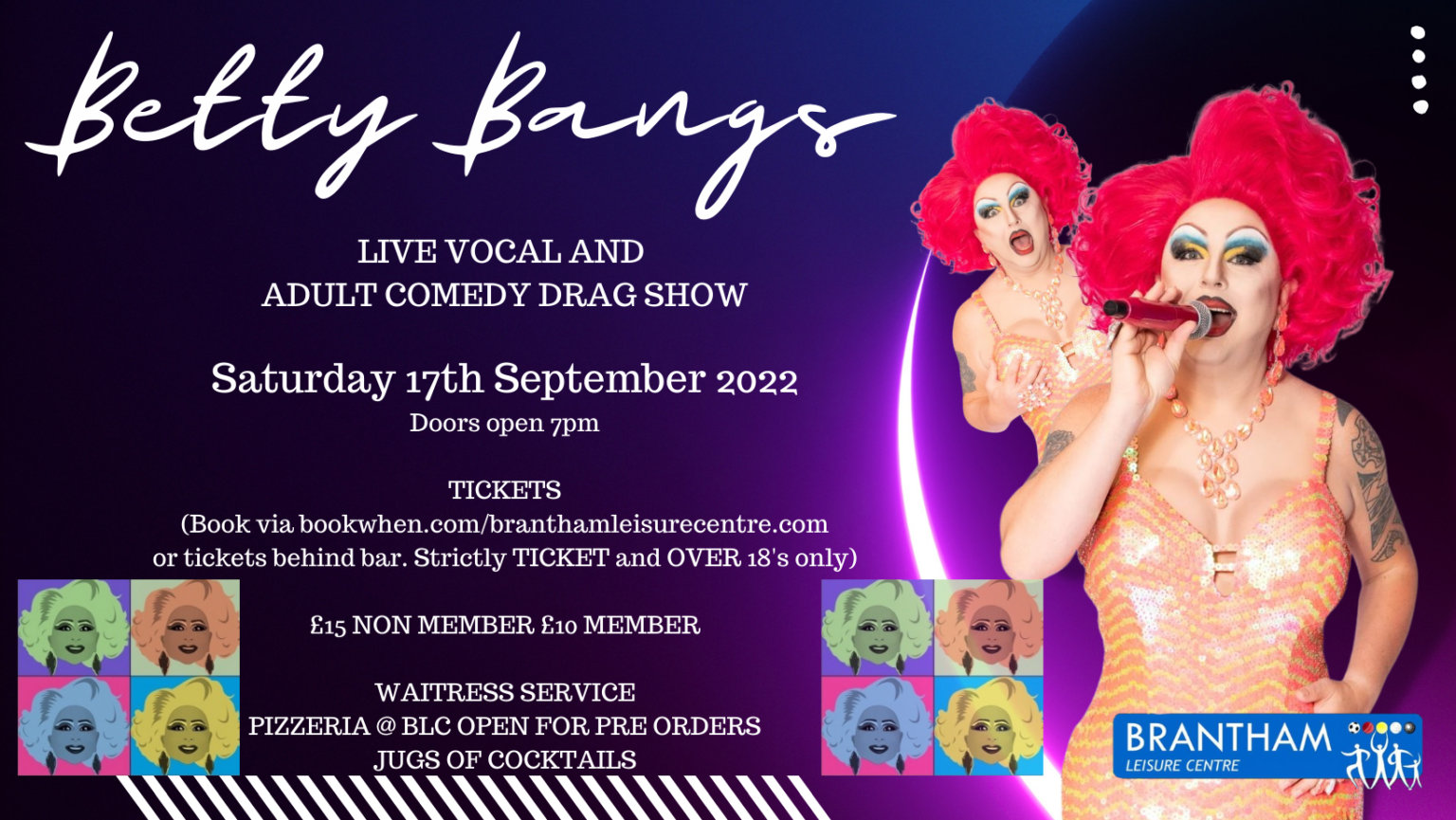 Betty Bangs Live Vocal And Adult Comedy Show Brantham Leisure Centre