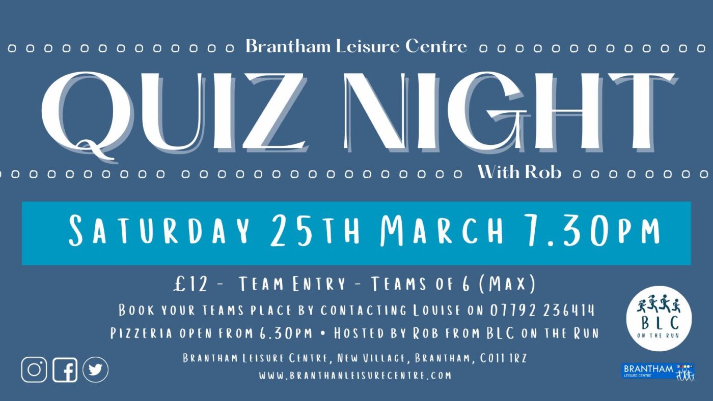 Quiz Night at Brantham Leisure Centre